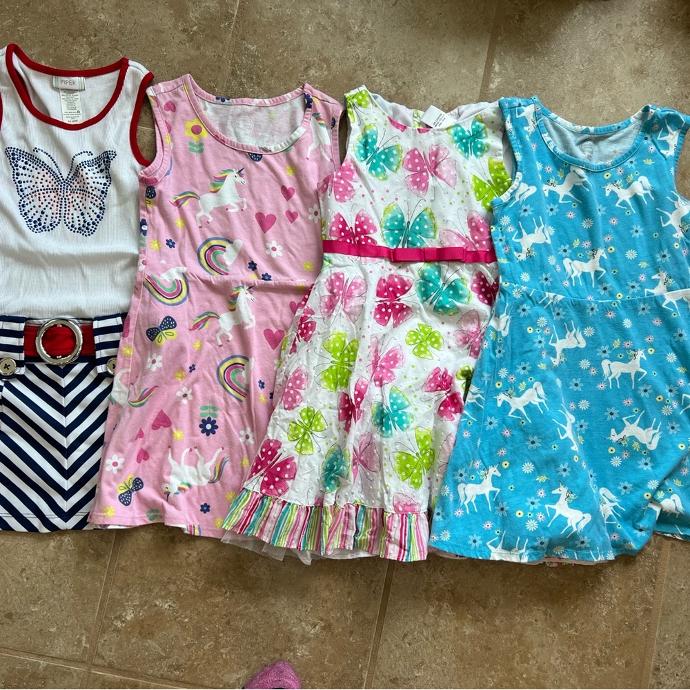 Girls size 6 - dresses, shorts, tank tops